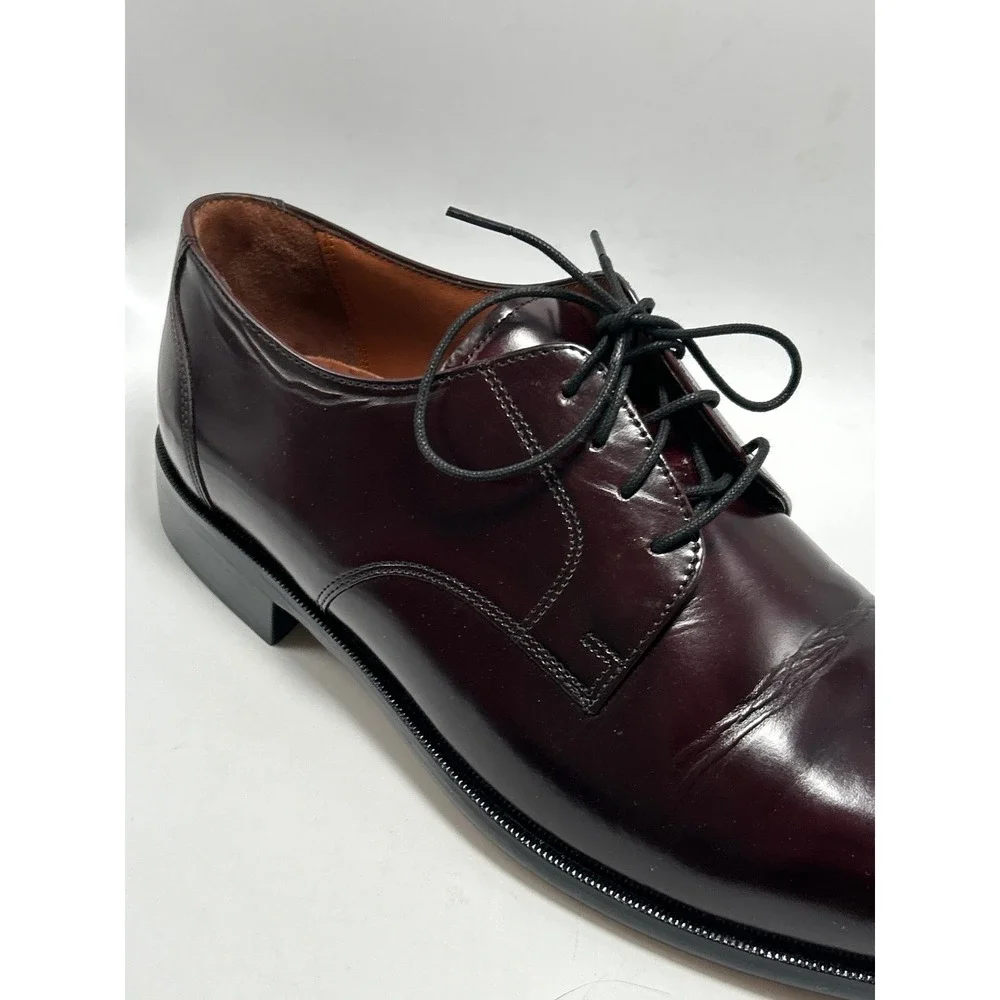 Bostonian Derby Shoes Mens 10 Burgundy Leather Plain Toe Dress Shoes